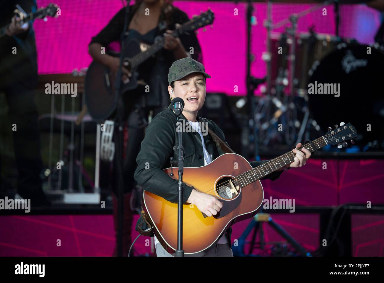 Austin Texas USA, April 1 2023: Country singer LILY ROSE performs during a taping of up and coming acts on the Ram Truck stage at the Country Music Television Awards outside the Moody Center. Credit: Bob Daemmrich/Alamy Live News Stock Photo