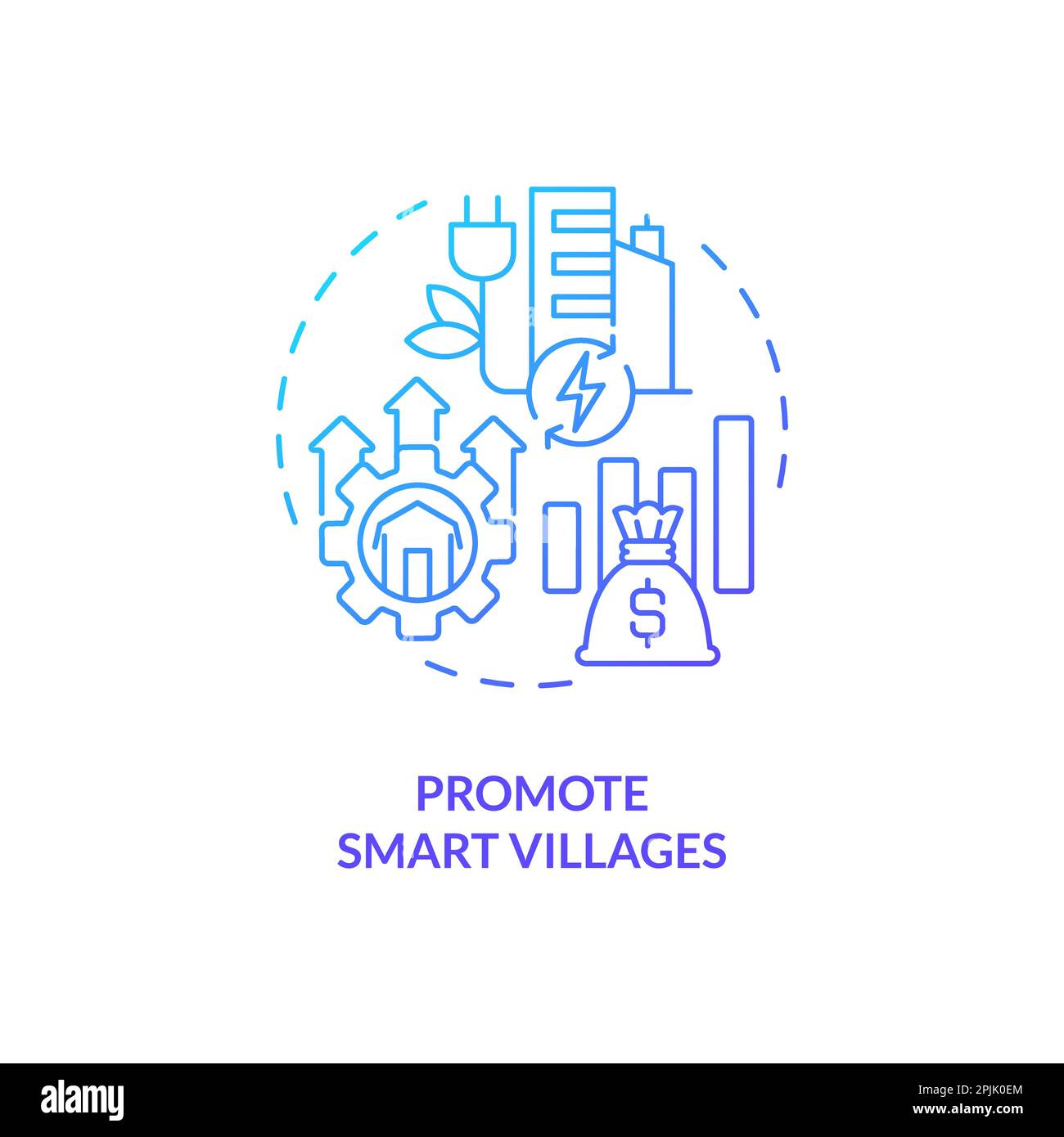 Promote smart villages blue gradient concept icon Stock Vector Image ...