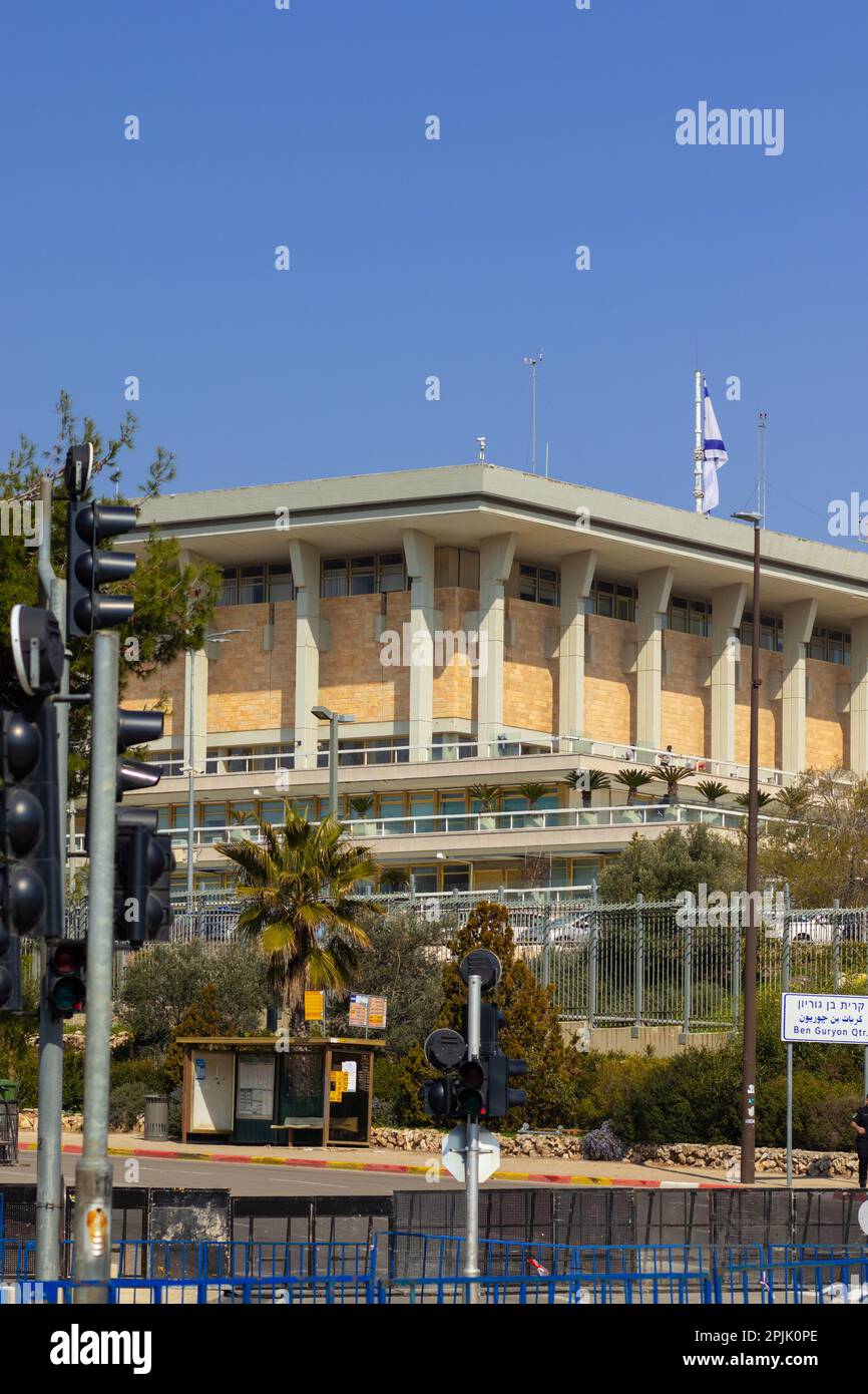 jerusalem-israel. 20-02-2023. The Knesset building - the seat of the Israeli government in Jerusalem - Israel Stock Photo