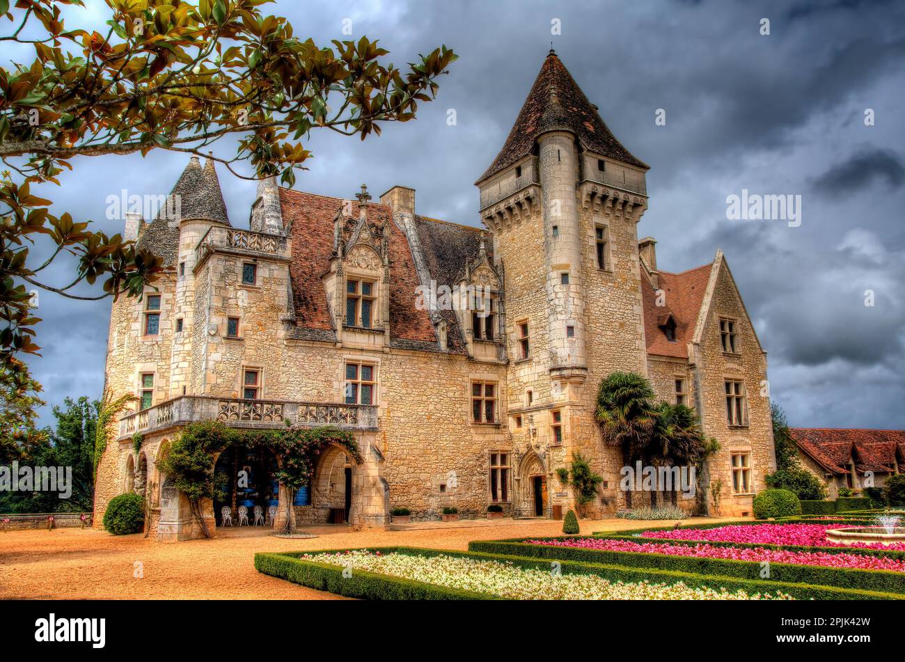 The Beautiful Castle of Milandes in Dordogne, France Stock Photo