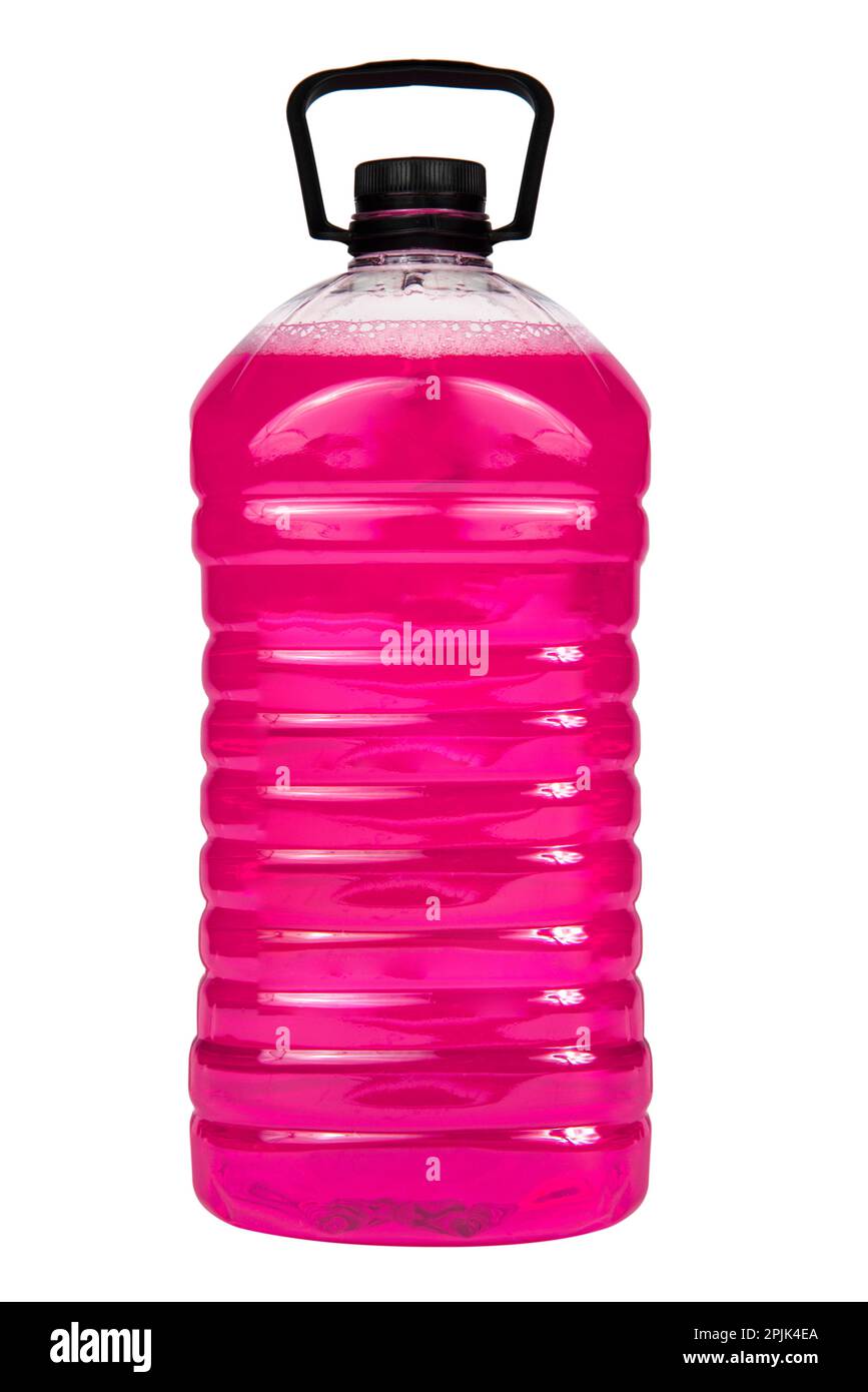 windshield washer fluid in canister isolated on white background