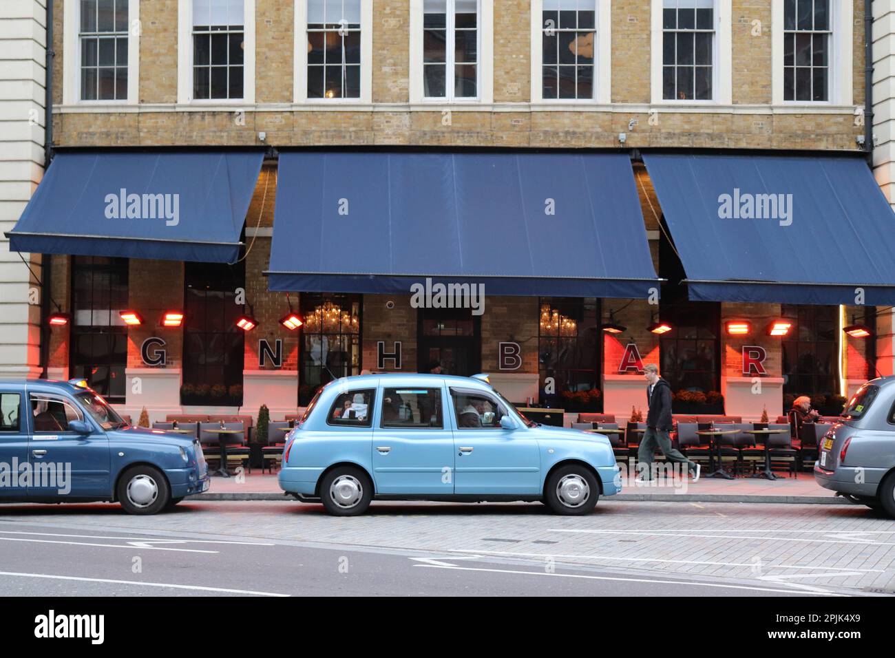 Taxis line up outside the Great Northern Hotel Bar near King's Cross