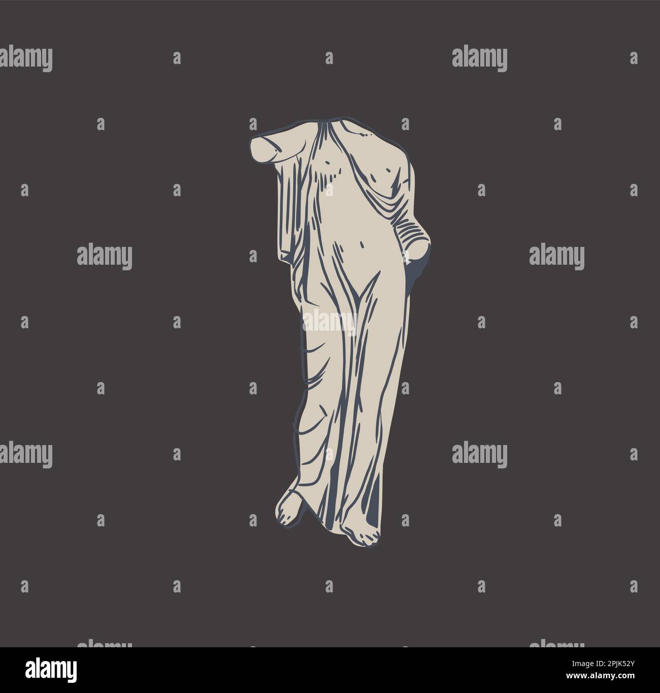 Hand drawn vector abstract outline,graphic,line art greek ancient