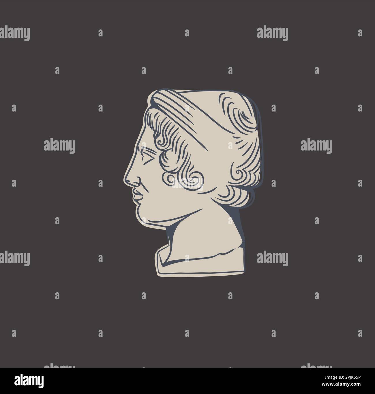 Hand drawn vector abstract outline,graphic,line art greek ancient