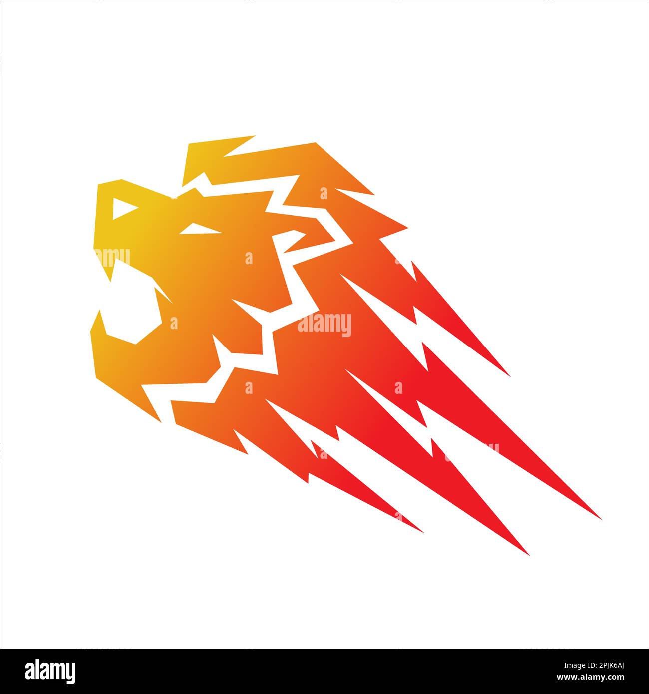 Lion lightning speed Logo Stock Vector
