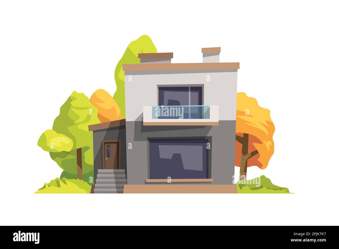 a two color contemporary house front view Stock Vector Image & Art - Alamy