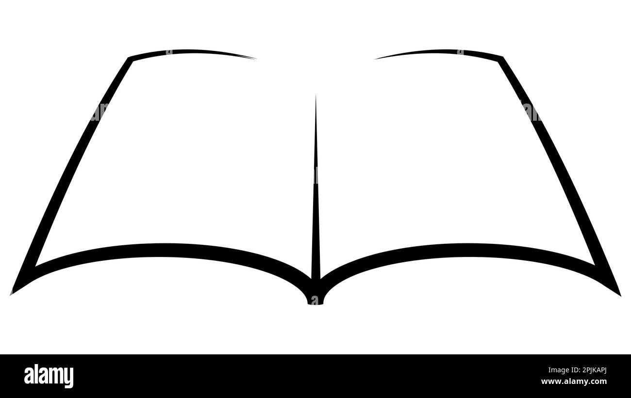 Open icon, silhouette magazine page, abstract illustration book novel