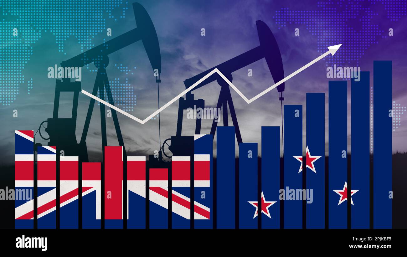 New Zealand oil industry concept. Economic crisis, increased prices