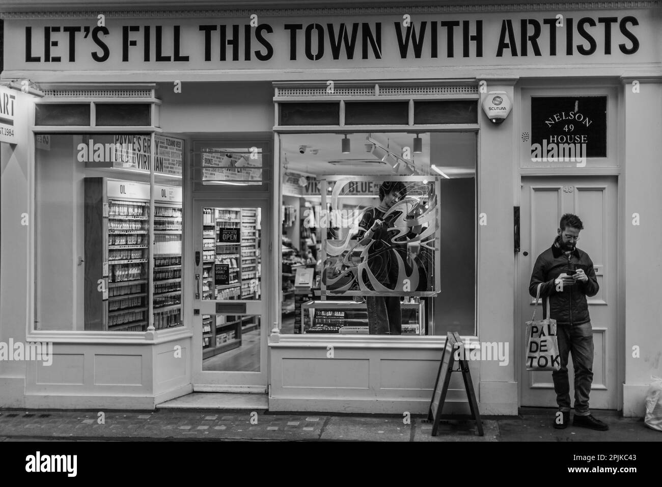 Let's Fill This Town With Artists store in London Stock Photo Alamy