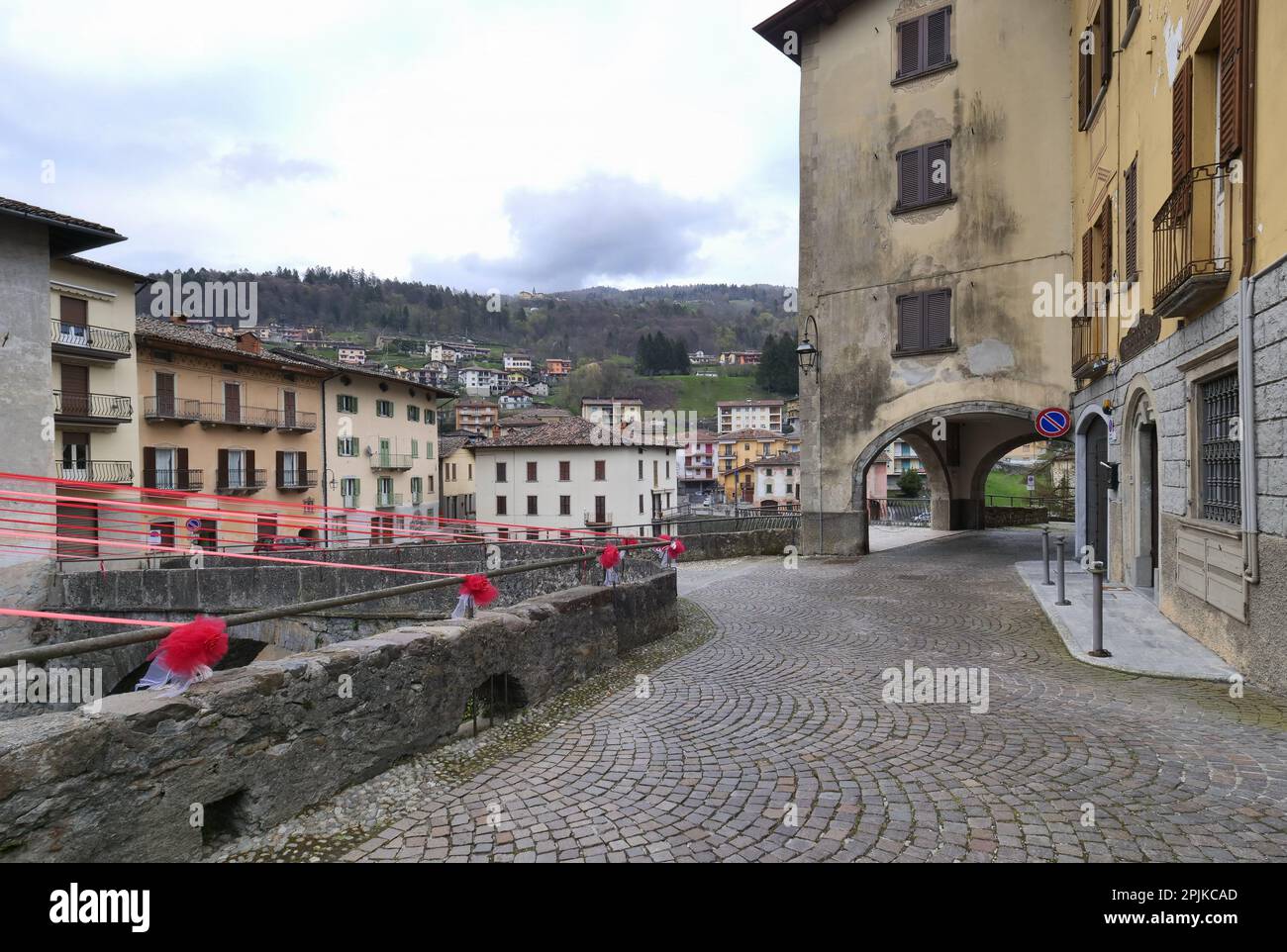 San Giovanni Bianco, little town in Val Brembana valley, Bergamo, Lombardy, Italy Stock Photo
