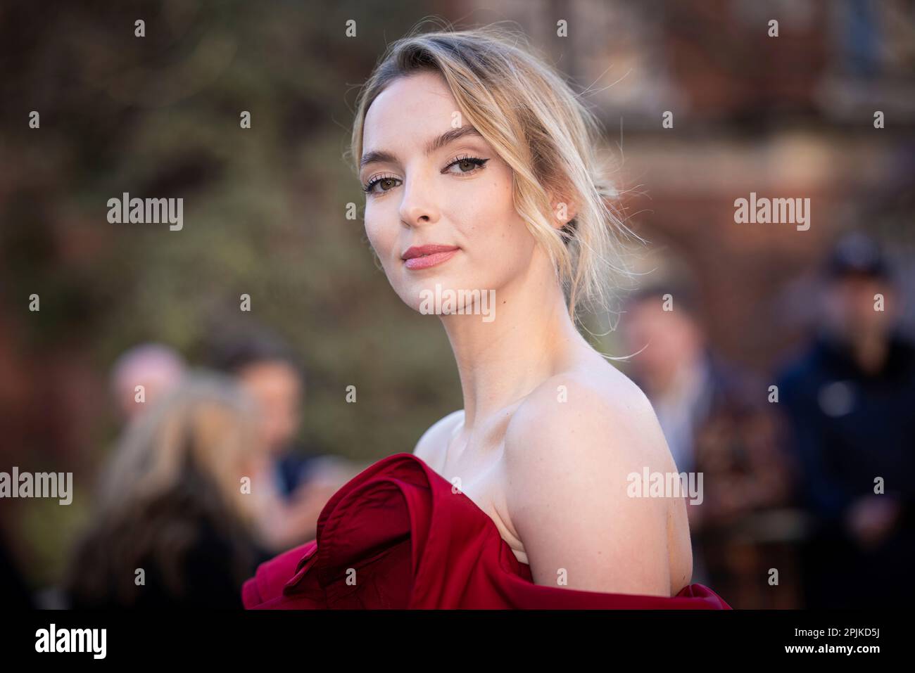 Jodie Comer poses for photographers upon arrival at the Olivier Awards ...