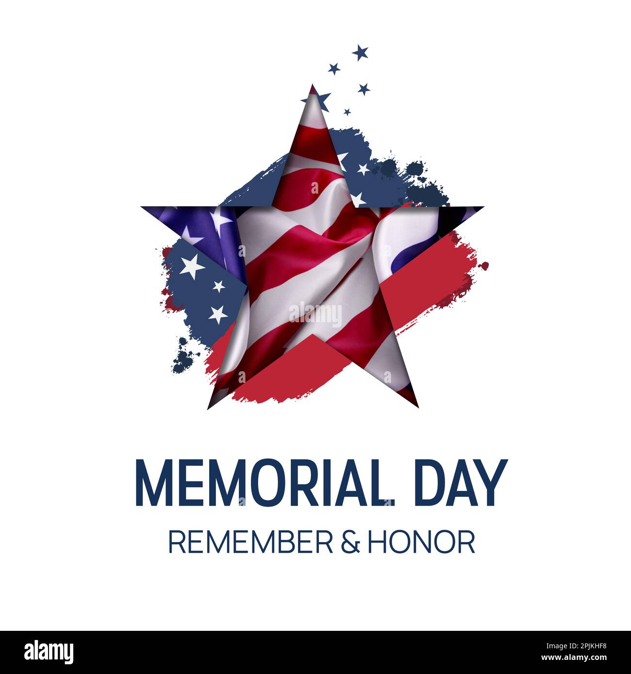Memorial Day Banner Template with the official flag of the United ...