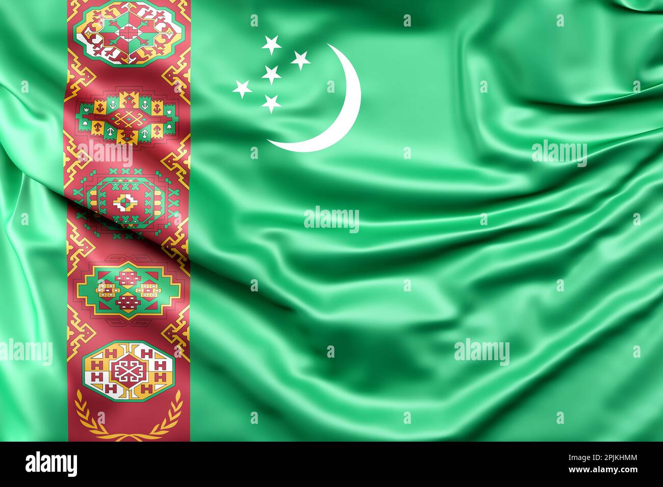 National Flag Turkmenistan Turkmenistani Hi res Stock Photography And 