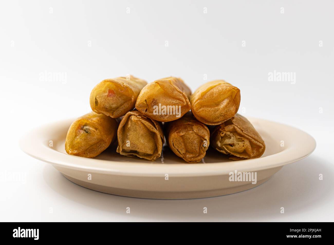 spring rolls on a white background Stock Photo