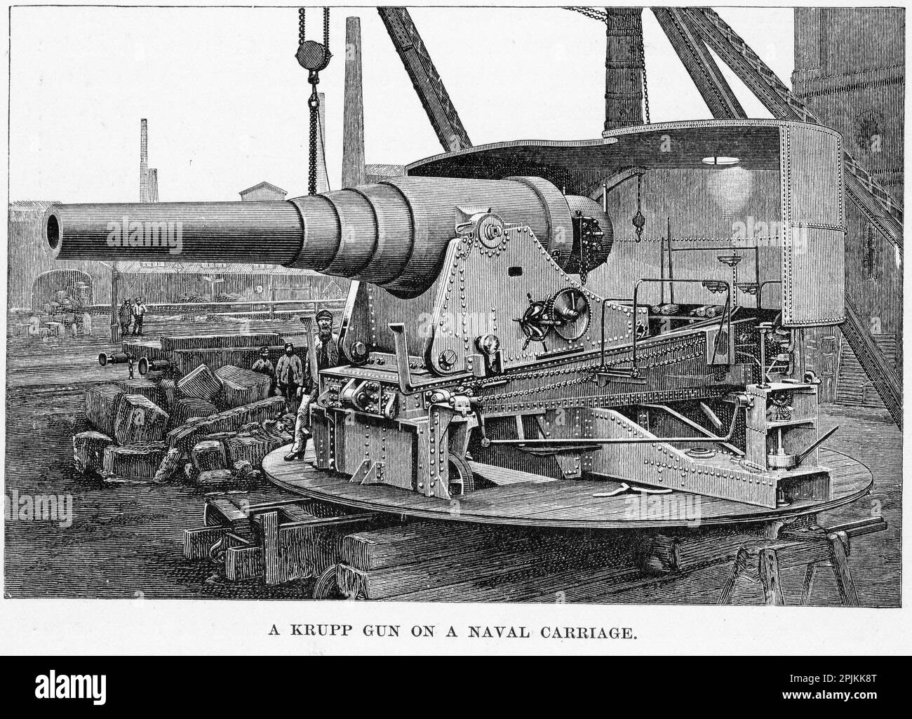 a Krupp gun on a naval carriage Stock Photo