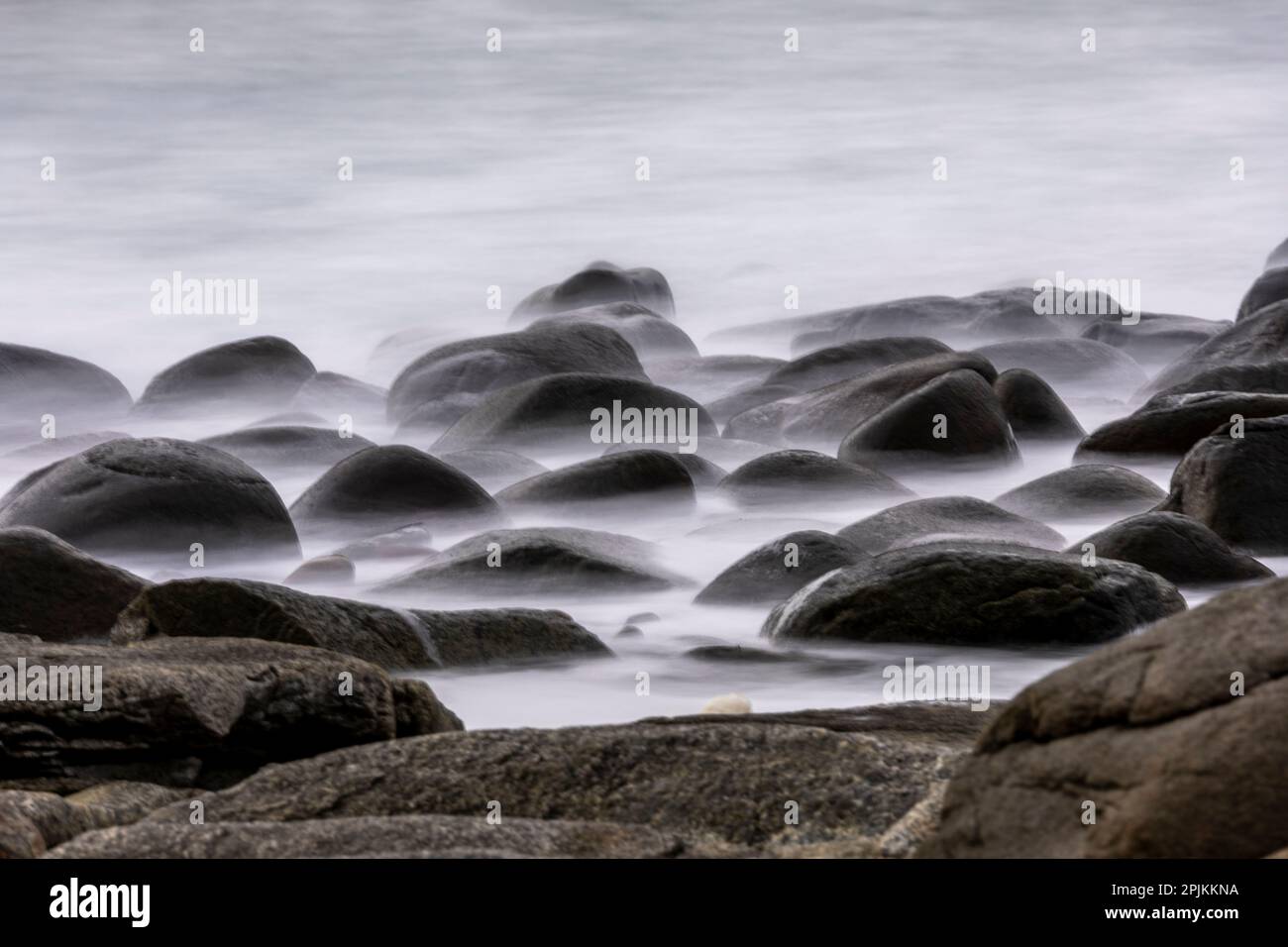 Norway, Lofoten Islands. Uttakleiv Beach Stock Photo