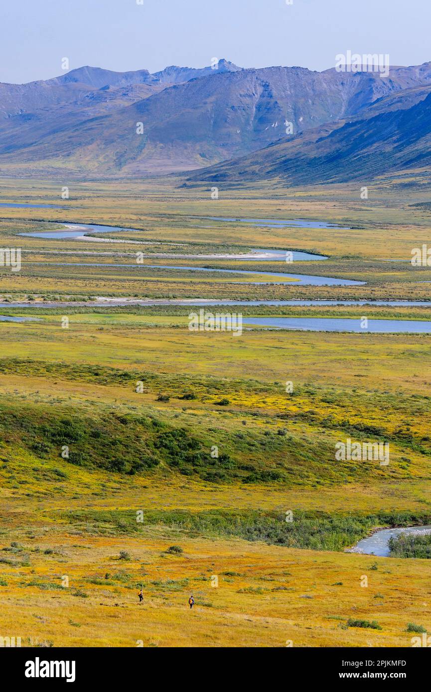 USA, Alaska, Gates of the Arctic National Park, Noatak River. Oxbow bends on the upper river. Stock Photo