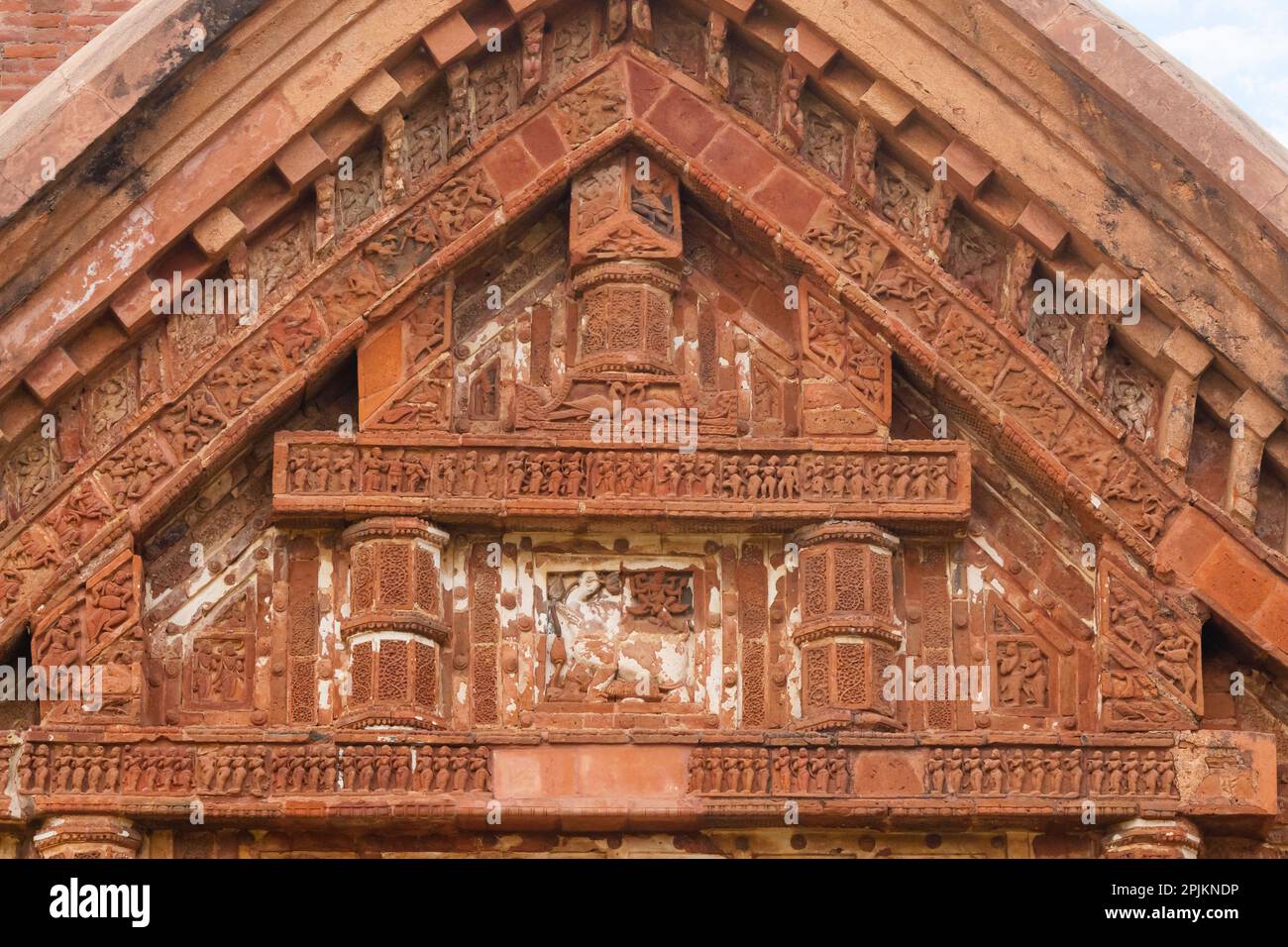 Exterior Design of Jor Bangla Temple, Bishnupur, West Bengal, India. Stock Photo