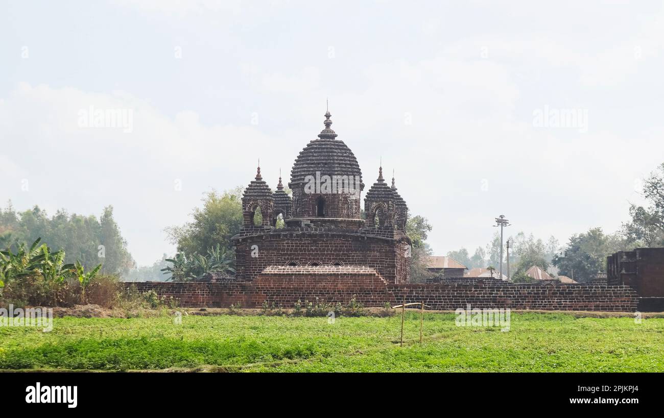 View of Ancient Gokulchand Temple, Gokulnagar, West Bengal, India. Stock Photo