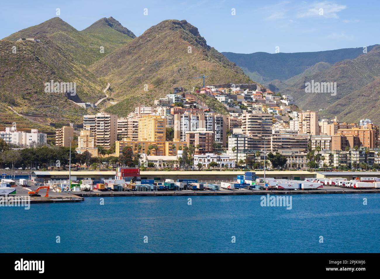 Santa Cruz de Tenerife, from the sea. Canary Islands, Spain Stock Photo