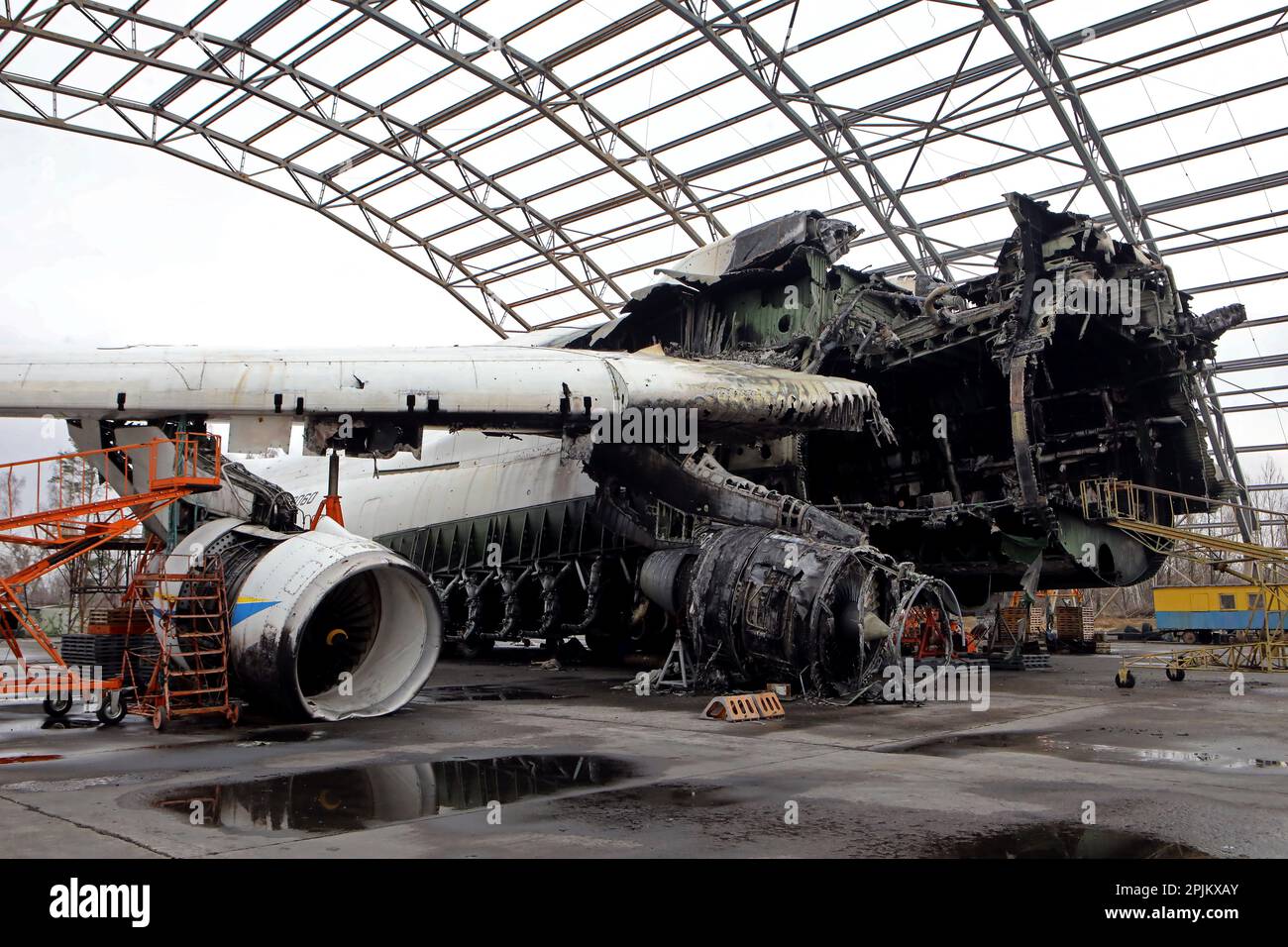 HOSTOMEL, UKRAINE APRIL 1, 2023 The Antonov An225 Mriya, the world