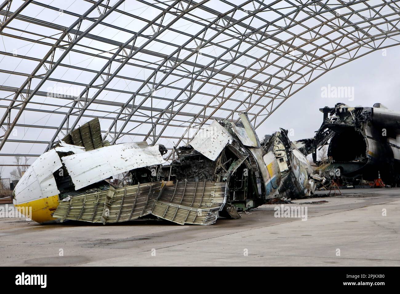 HOSTOMEL, UKRAINE - APRIL 1, 2023 - The Antonov An-225 Mriya, the world ...