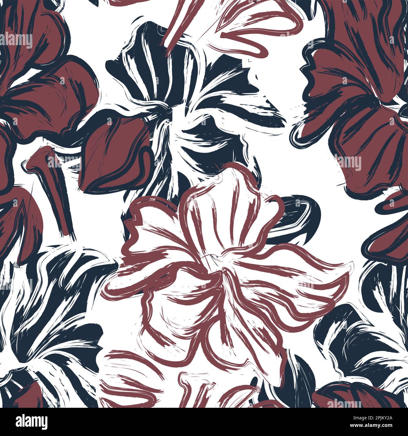 Seamless classic premium pattern in red with hand drawn watercolor ...