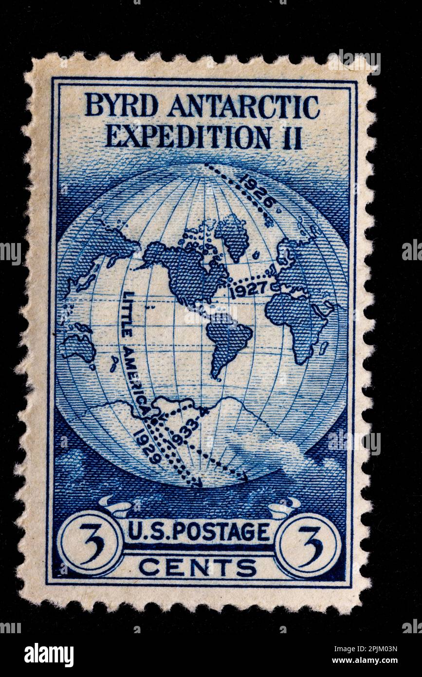 US postage stamp three cent Byrd Antarctic Expedition Stock Photo - Alamy