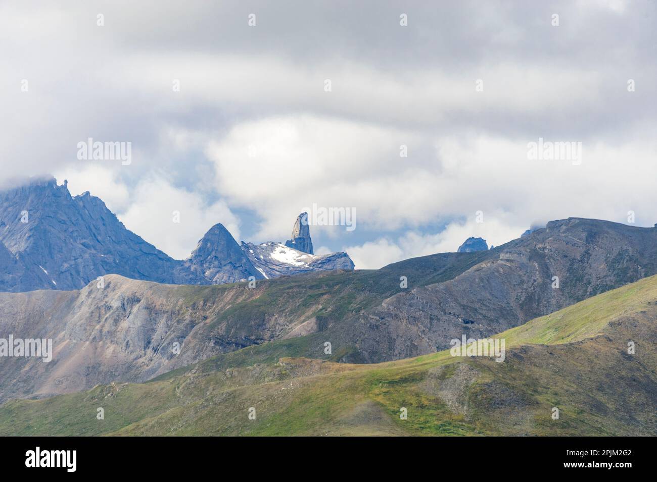 USA, Alaska, Gates of the Arctic National Park. Aerial view of the Arrigetch Peaks. Stock Photo