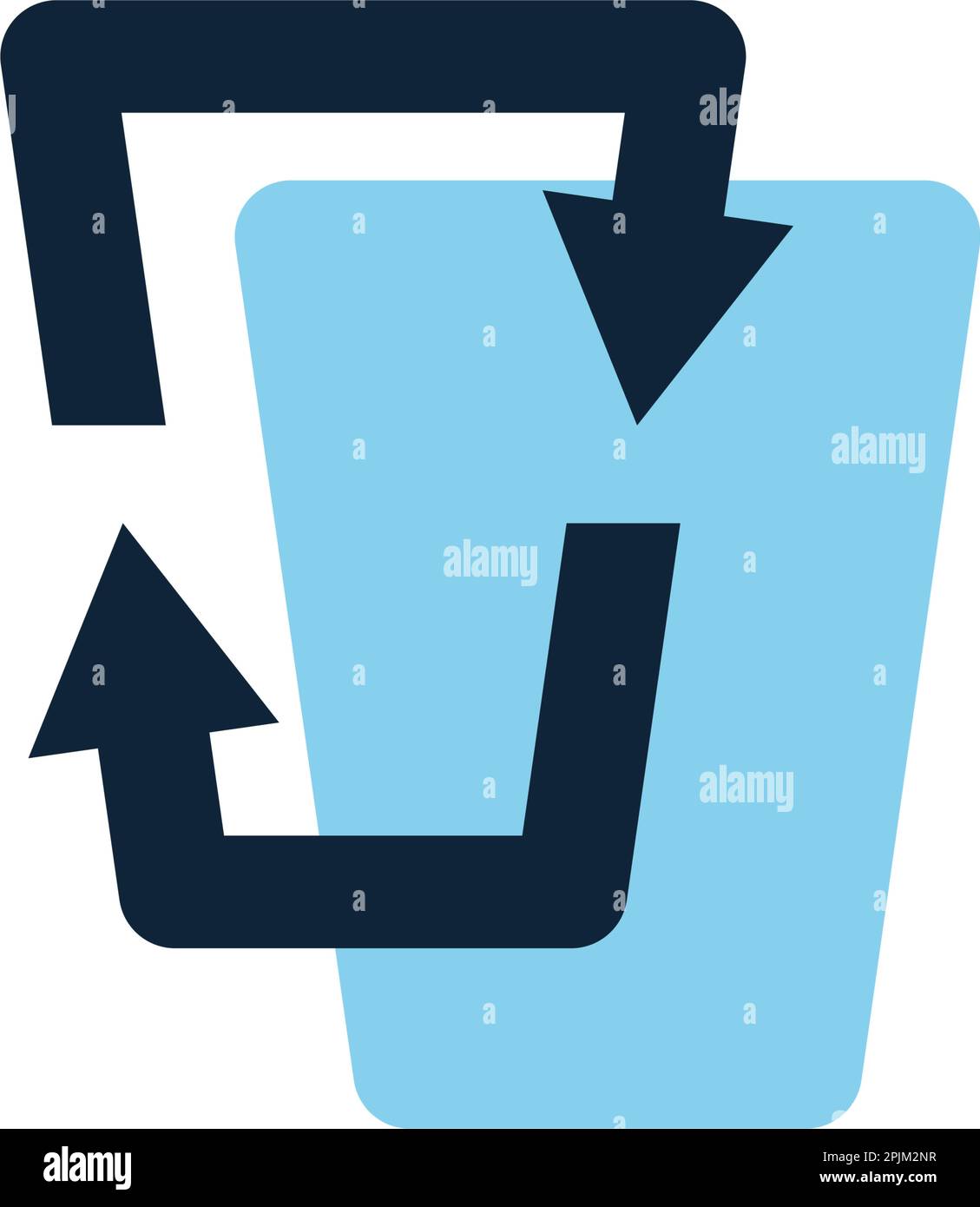 Plastic or paper cup form recycling symbol with arrows. Eco material ...