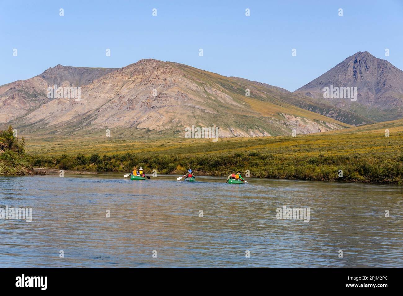 USA, Alaska, Gates of the Arctic National Park, Noatak River. Canoers
