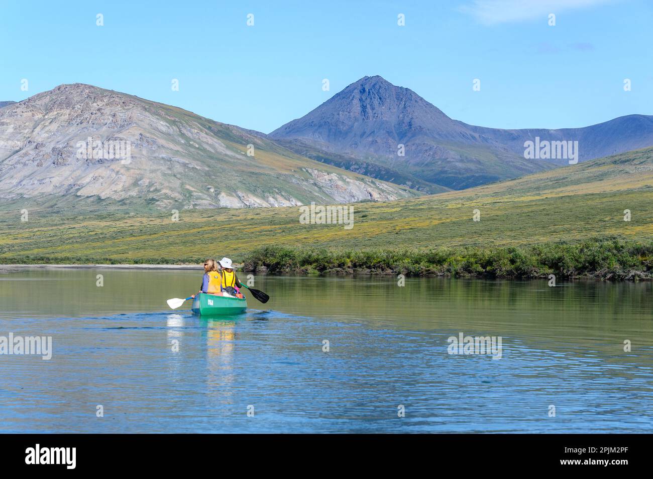 USA, Alaska, Gates of the Arctic National Park, Noatak River. Canoers