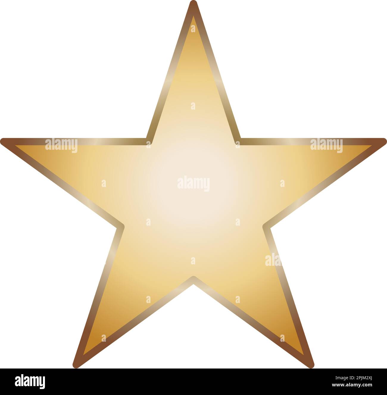 Simple five corners star. Yellow, golden color star shape. Award symbol
