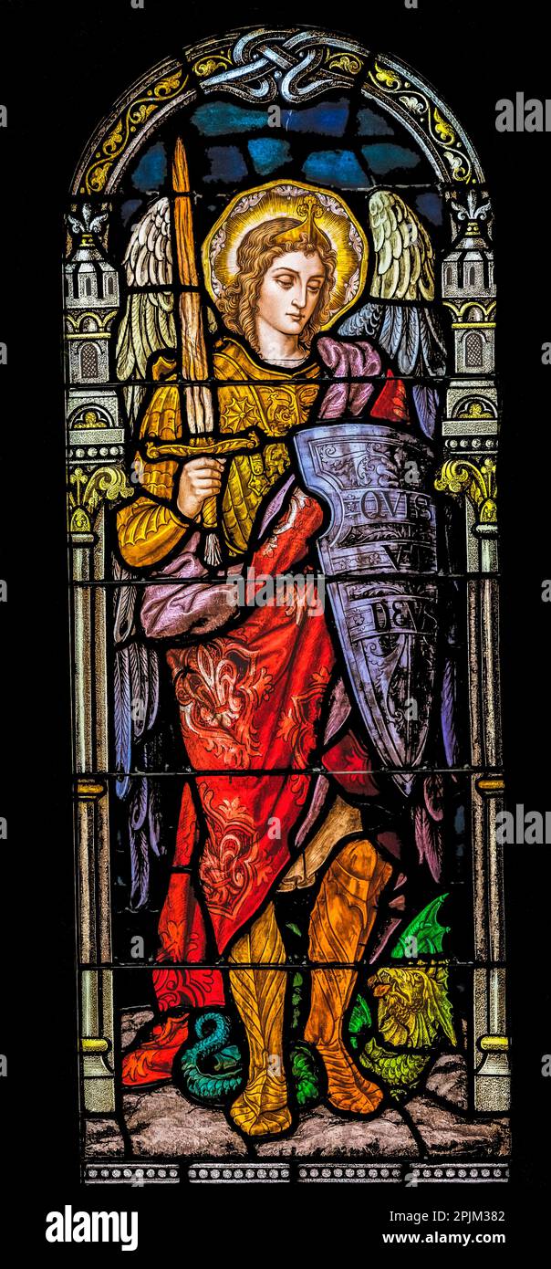 Saint Archangel Michael stained glass, Phoenix, Arizona. Chief of ...