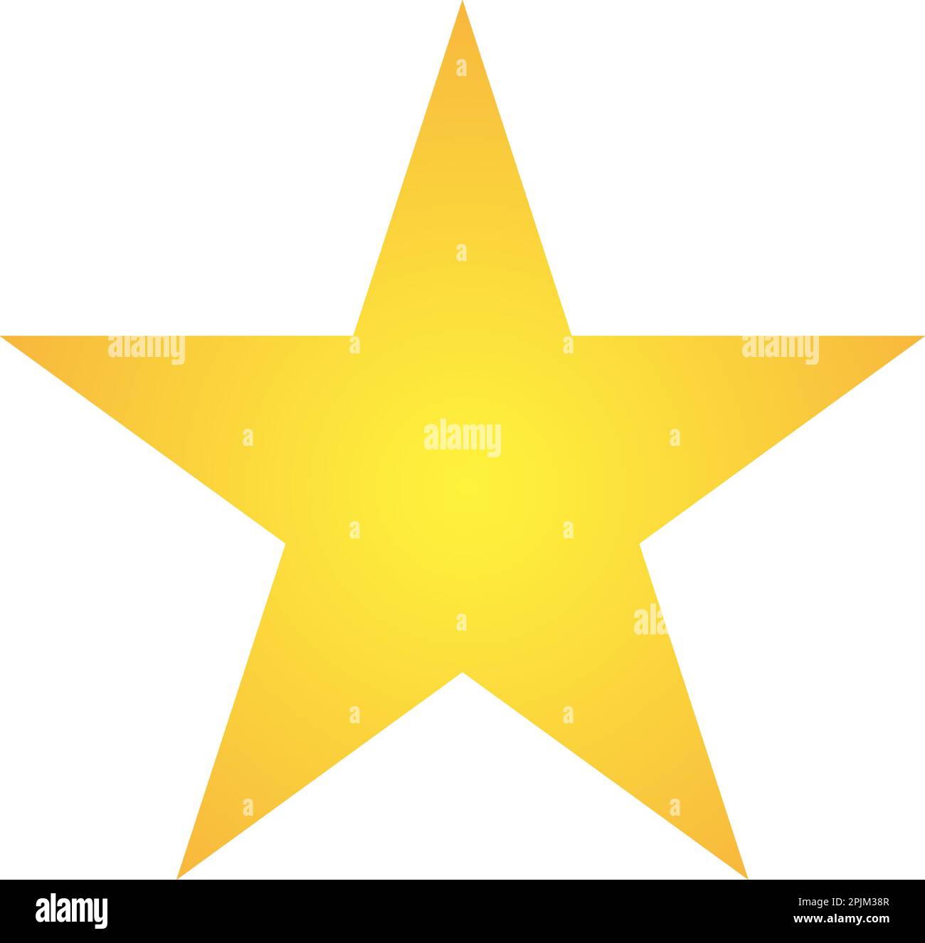 Simple five corners star. Yellow, golden color star shape. Award symbol