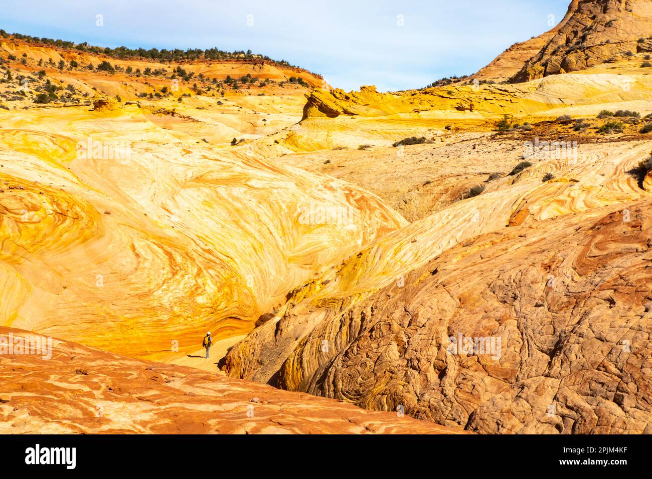 USA, Utah, Grand Staircase Escalante National Monument. Rocky landscape of Bighorn Canyon. (Editorial Use Only) Stock Photo