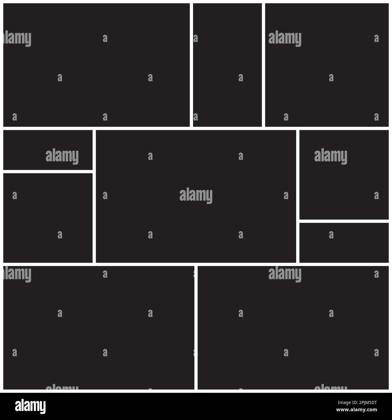 Photo collage background. Photo collage template, pattern with black