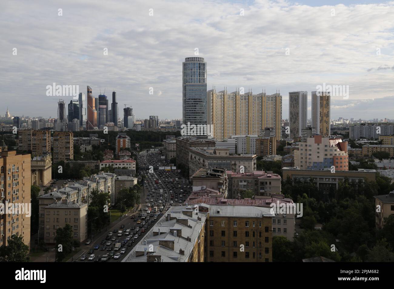 High towers in Moscow: view on skyscrapers in Begovoy district and on ...