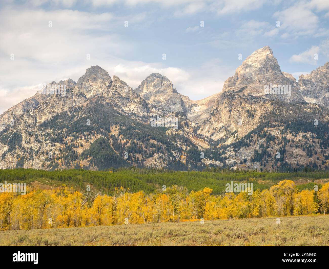 Wyoming, Grand Teton National Park. Teton Range with Grand Teton and ...