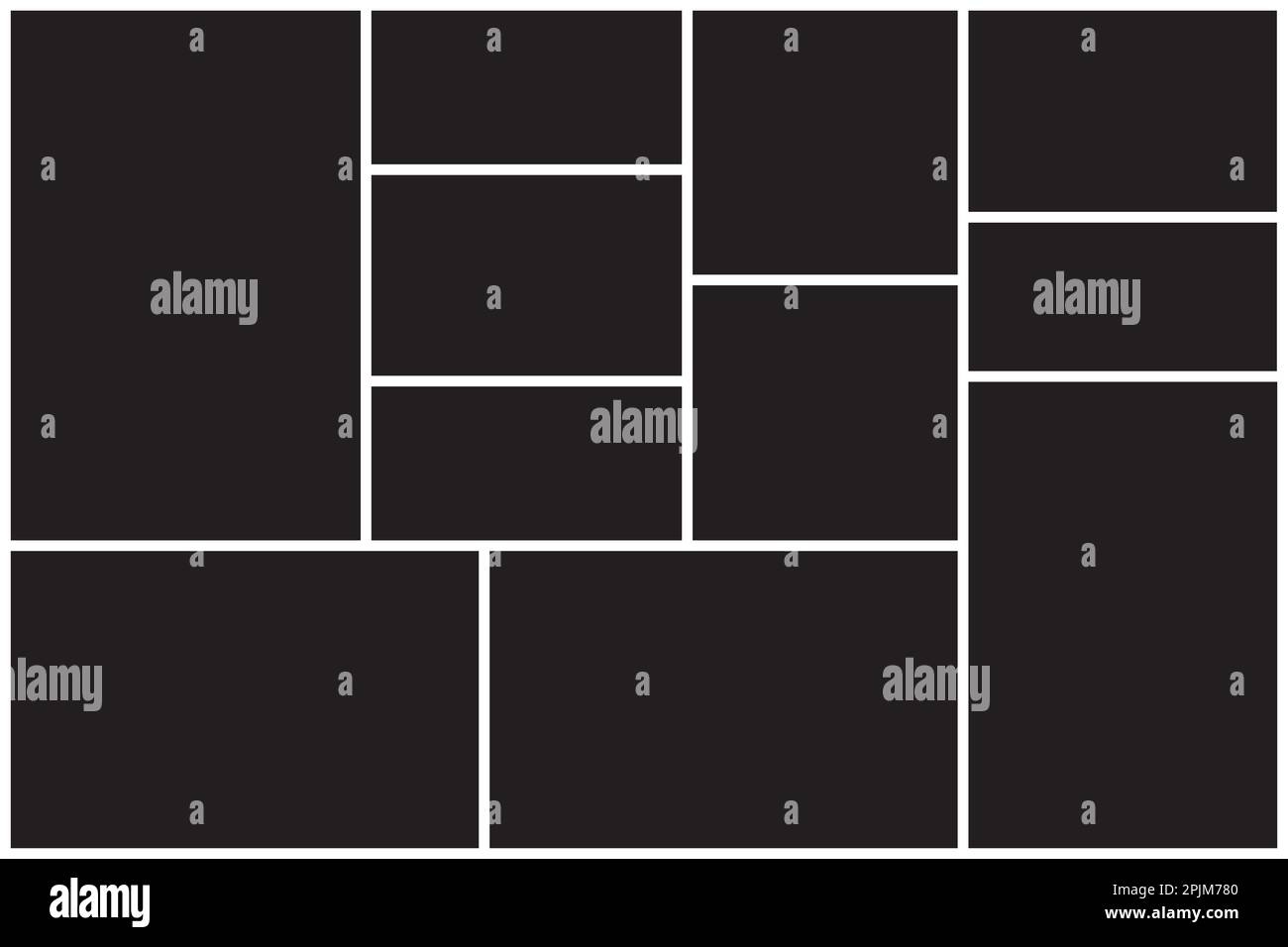 Photo collage background. Photo collage template, pattern with black ...
