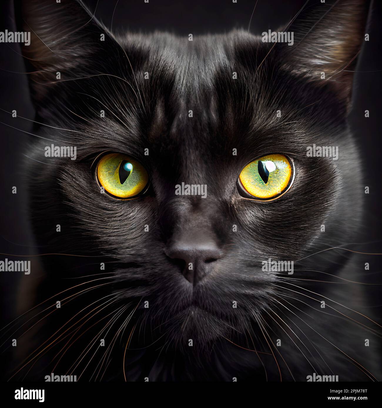 Portrait of a beautiful black cat looking at camera Stock Photo - Alamy