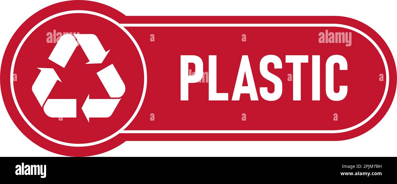 Recycling sings with waste products materials labels or stickers ...