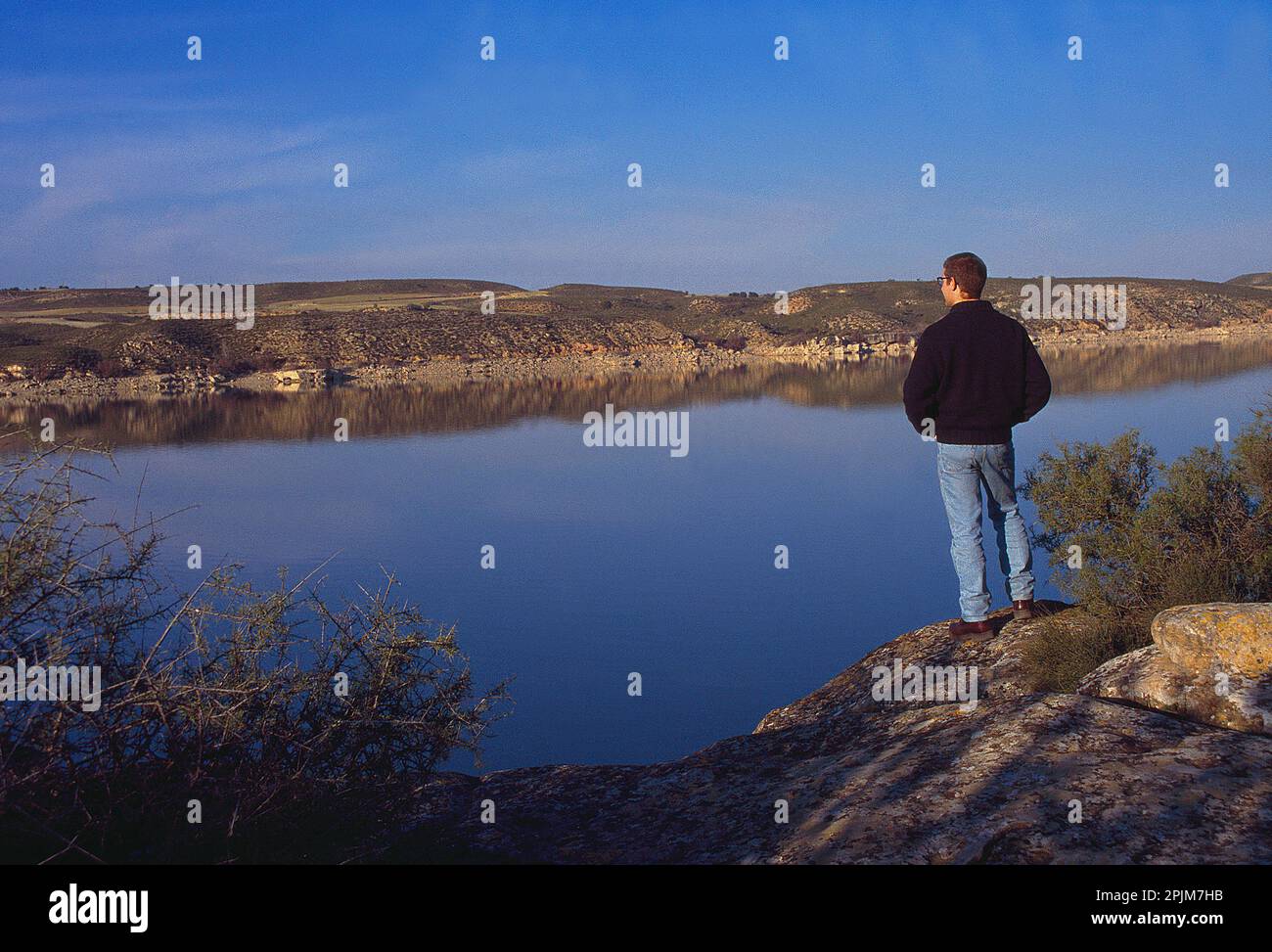 Mequinenza reservoir. Caspe, Zaragoza province, Aragon, Spain. Stock Photo