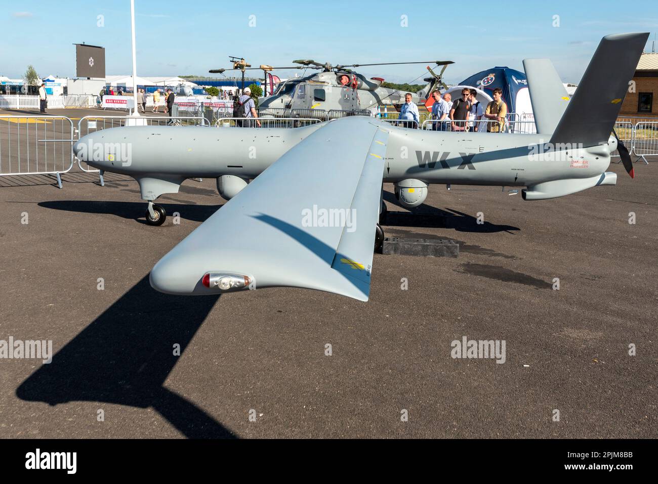 Thales Watchkeeper X, unmanned aerial vehicle (UAV) for intelligence, surveillance, target acquisition, and reconnaissance (ISTAR). RIAT show Stock Photo