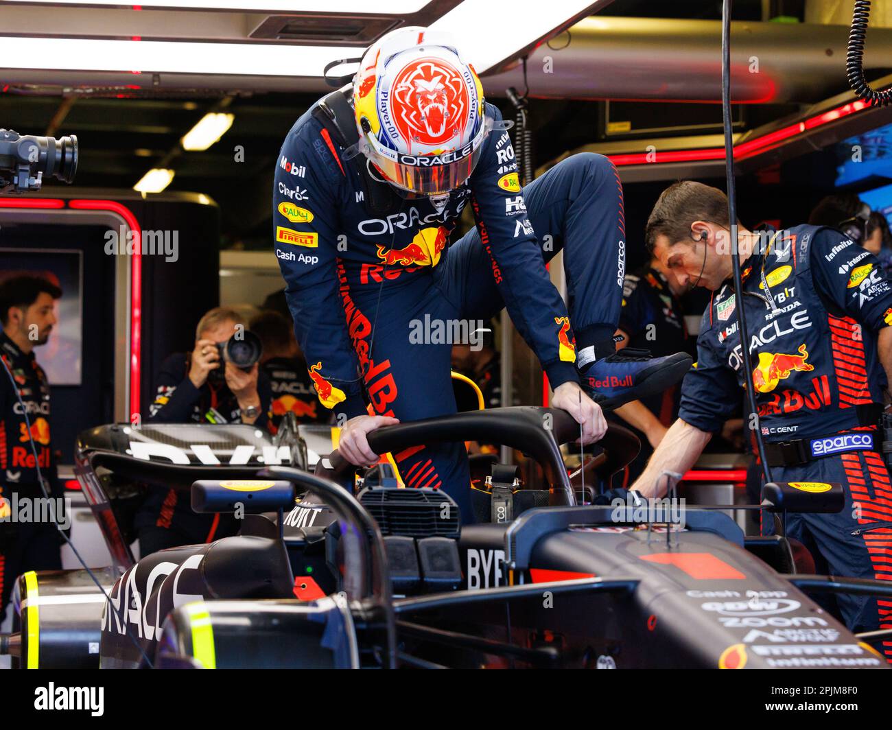 Albert Park, 2 April 2023 Max Verstappen (NED) Of Team Red Bull Climbs ...