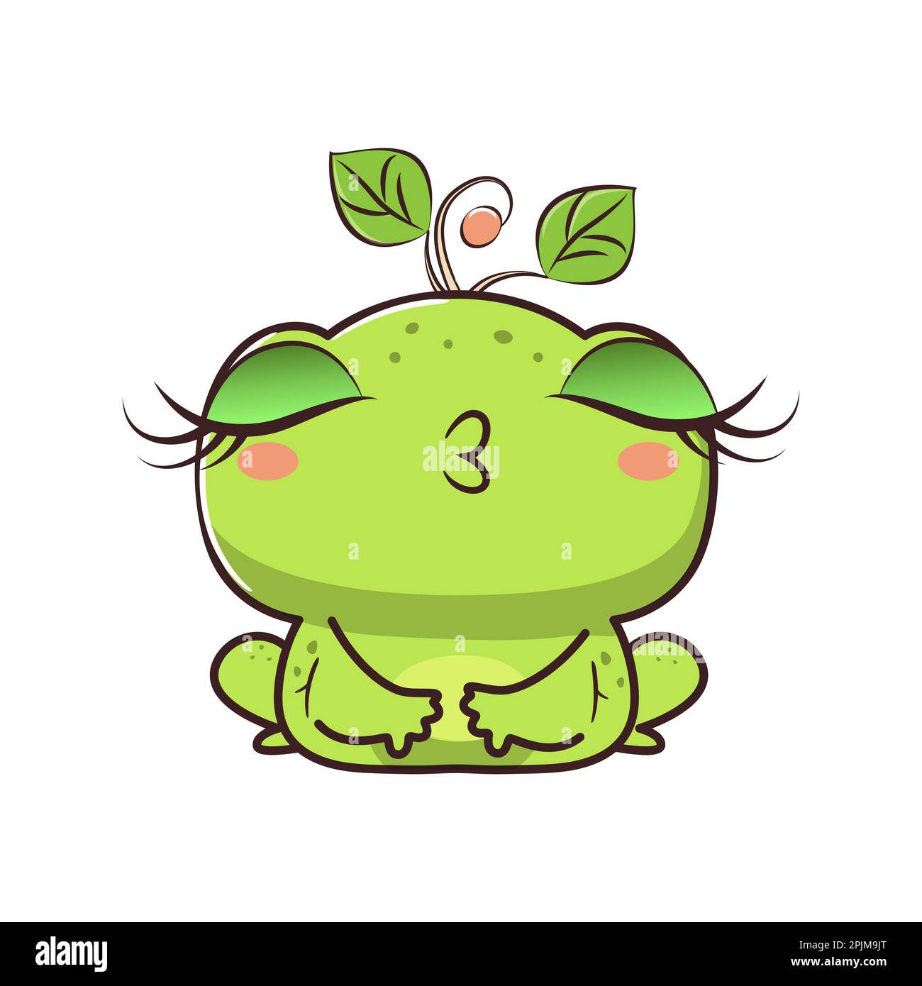 Cute baby frog in cartoon style. Vector Stock Vector Image & Art - Alamy