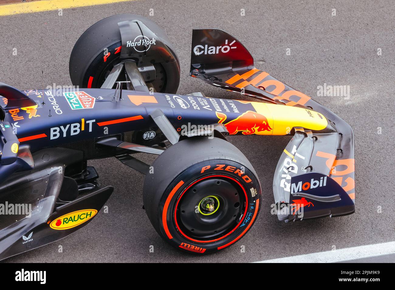 MELBOURNE, AUSTRALIA - APRIL 01: Max Verstappen of the Netherlands drives the Oracle Red Bull Racing RB19 during qualifying at the 2023 Australian Gra Stock Photo