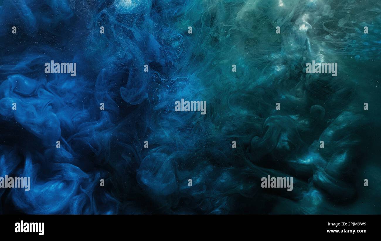 Paint water color smoke blue green fluid splash Stock Photo Alamy