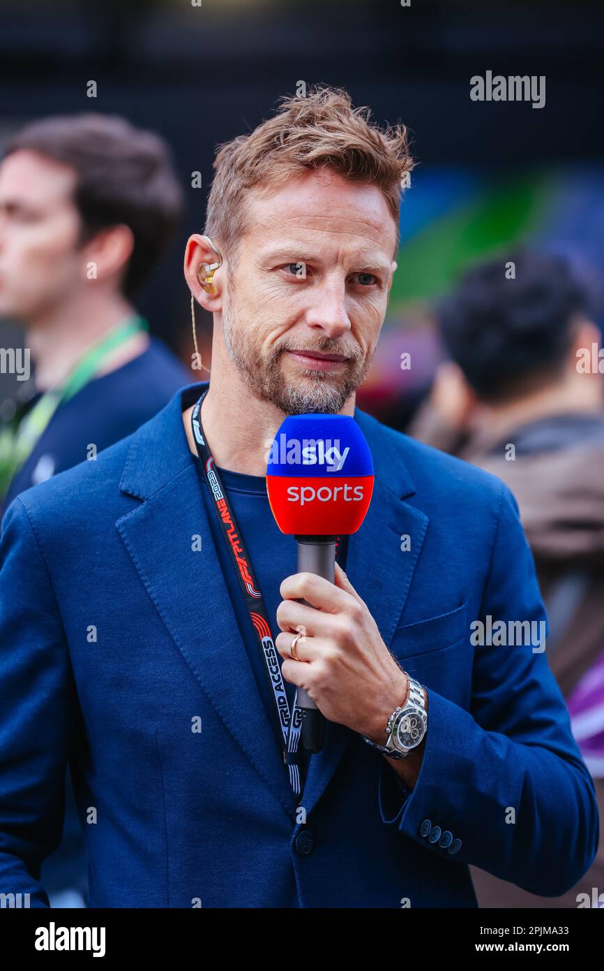 MELBOURNE, AUSTRALIA APRIL 01 Jensen Button at the 2023 Australian Formula 1 Grand Prix on
