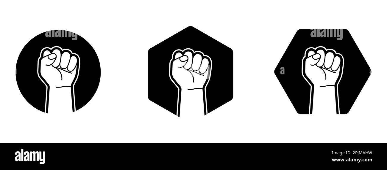 Fist icon. Protest concept. Empowerment icon. Fist clenched symbol ...